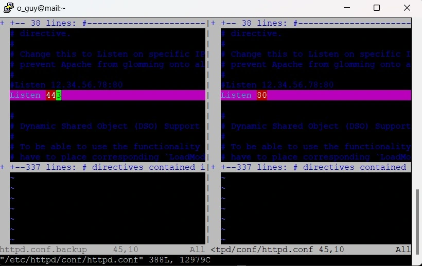 Image which shows difference between two files